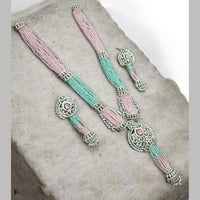 NAFJ Luxury Crystal Stone And Pearl Necklace Set for Women