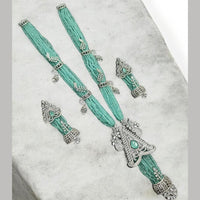 NAFJ Luxury Crystal Stone And Pearl Necklace Set for Women