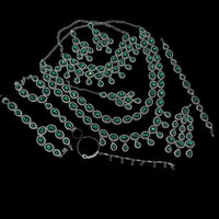 NAFJ Grand Crystal Stone And Austrian Stone Pearl And Beads Dreamy Bridal Set