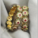 NAFJ Classic Pota Stone And Pearl Openable Bangles Set