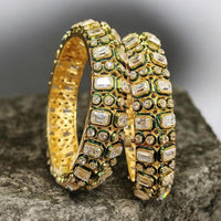 NAFJ Classic Crysrtal Stone Openable Bangles Set