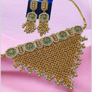 NAFJ Maharani Style Pota Stone And Pearl Choker Necklace Set