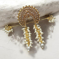 NAFJ Glamorous Kundan Stone Pearl Hair Accessories