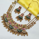NAFJ Elegant Pota Stone And Pearl Necklace Set