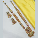 NAFJ Elegant Pota Stone And Pearl Long Necklace Set
