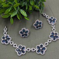 NAFJ Sparkling American Daimonds For Modern Elegance Necklace Set
