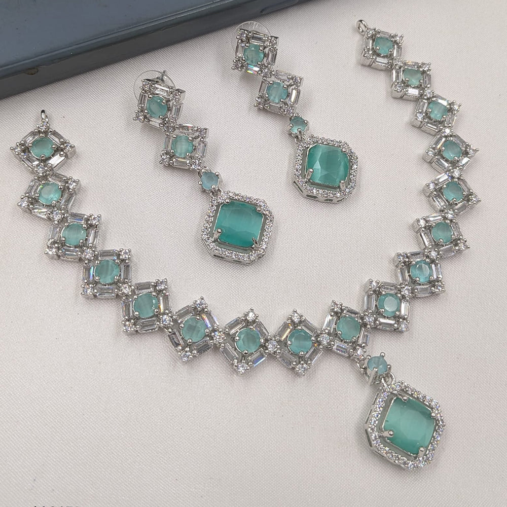 NAFJ Sparkling American Daimonds For Modern Elegance Necklace Set