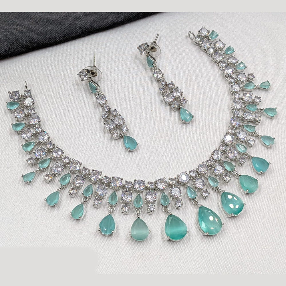 NAFJ Sparkling American Daimonds For Modern Elegance Necklace Set