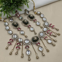 NAFJ Premium Pota Stone And Austrian Stone Necklace Set for Women