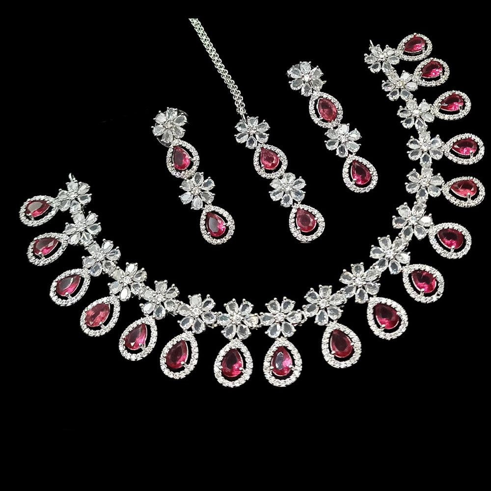 NAFJ Sparkling American Daimonds For Modern Elegance Necklace Set