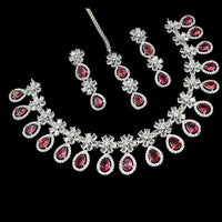 NAFJ Sparkling American Daimonds For Modern Elegance Necklace Set