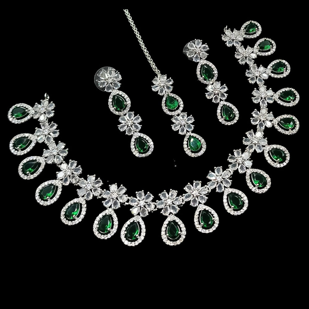 NAFJ Sparkling American Daimonds For Modern Elegance Necklace Set