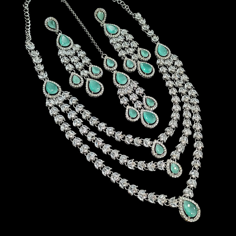 NAFJ Sparkling American Daimonds For Modern Elegance Necklace Set