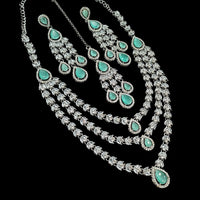 NAFJ Sparkling American Daimonds For Modern Elegance Necklace Set