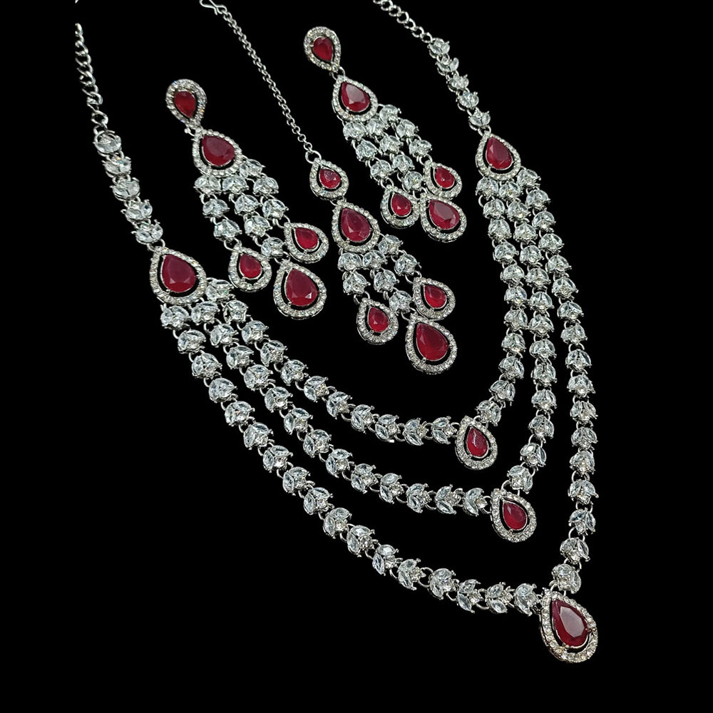 NAFJ Sparkling American Daimonds For Modern Elegance Necklace Set