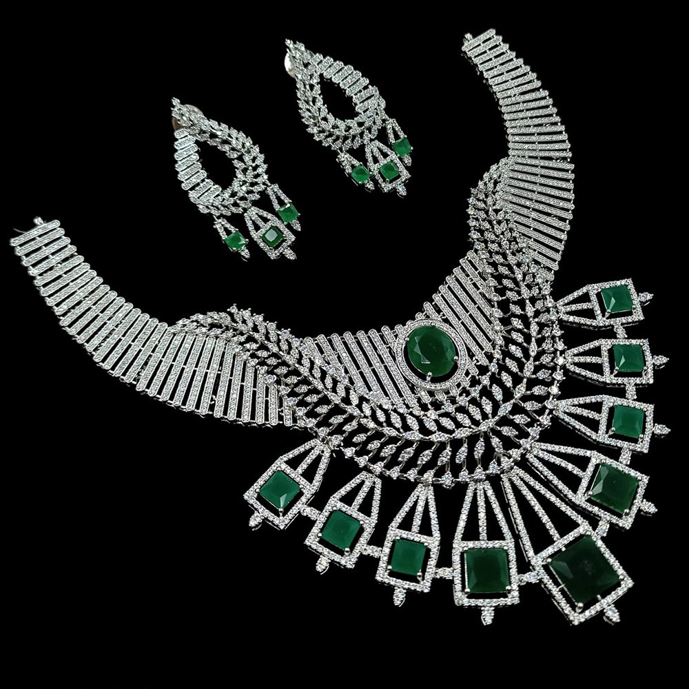 NAFJ Sparkling American Daimonds For Modern Elegance Necklace Set