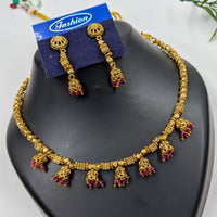 NAFJ Gold Plated Beads Choker Necklace Set