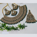 NAFJ Gold Plated Crystal Stone And Beads Necklace Set