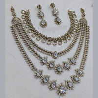 NAFJ Sparkling American Daimonds For Modern Elegance Double Necklace Set