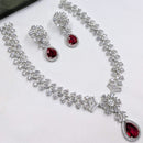 NAFJ Silver Plated American Daimonds For Modern Elegance Necklace Set