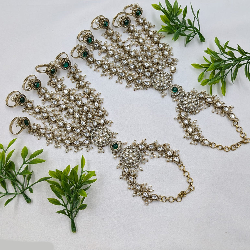 NAFJ Kundan Stone Designer Hand Harness