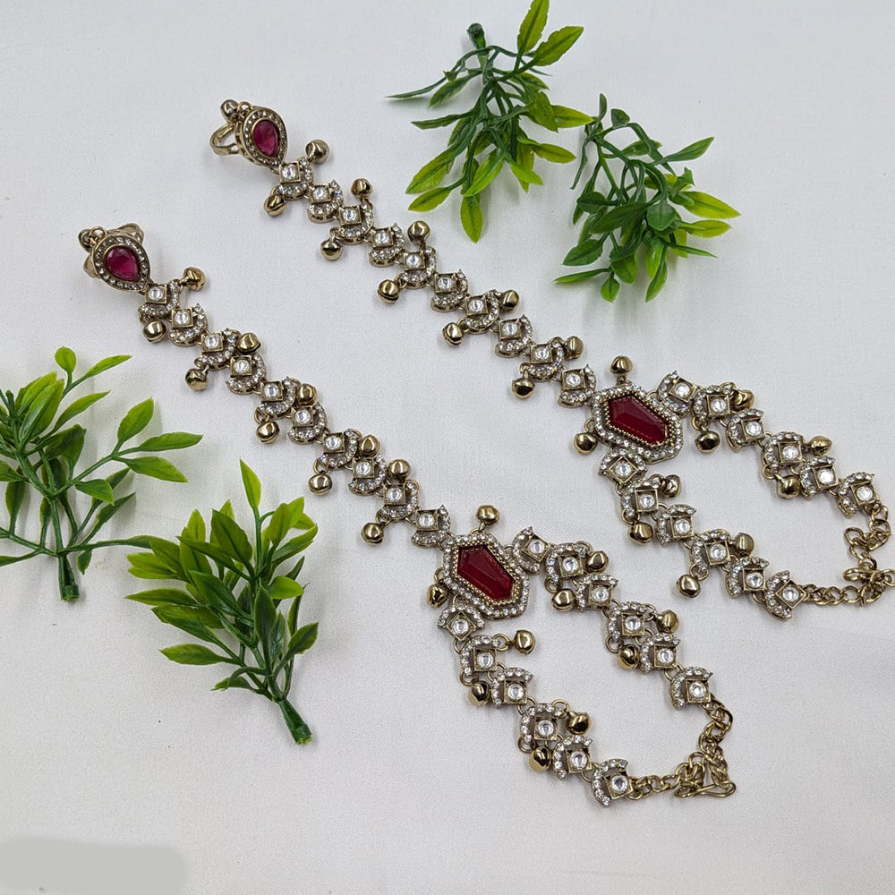 NAFJ Kundan Stone Designer Hand Harness