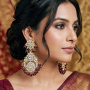 NAFJ Royal Look Kundan Stone And Pearl Dangler Earrings