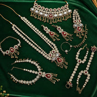 NAFJ Heavy Kundan Stone And Pearl Bridal Kundan Set