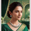 NAFJ Royal American Daimond And Pearl Necklace Set