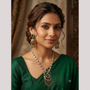 NAFJ Graceful Kundan Stone And Pearl Necklace Set