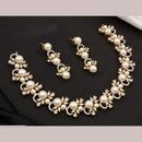 NAFJ Graceful Austrian Stone And Pearl Choker Necklace Set