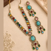 NAFJ Graceful Monalisa And Austrian Stone Long Necklace Set