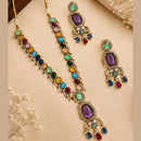 NAFJ Graceful Monalisa And Austrian Stone Long Necklace Set