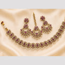 NAFJ Glamorous Crystal Stone And Pearl Necklace Set