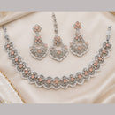 NAFJ Glamorous Crystal Stone And Pearl Necklace Set