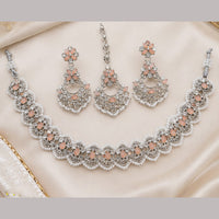 NAFJ Glamorous Crystal Stone And Pearl Necklace Set