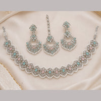 NAFJ Glamorous Crystal Stone And Pearl Necklace Set