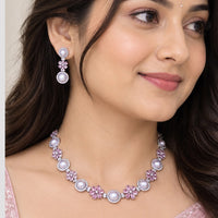 NAFJ Royal American Daimond And Pearl Necklace Set