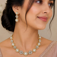 NAFJ Royal American Daimond And Pearl Necklace Set