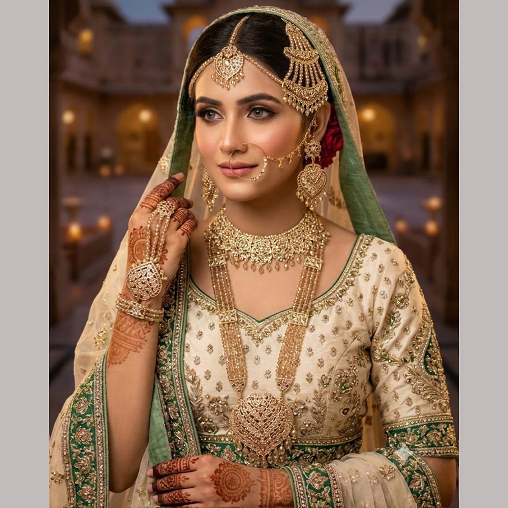 NAFJ Grand Austrian Stone And Pearl And Beads Dreamy Bridal Set