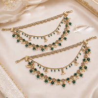 NAFJ Elegant Crystal Stone And Pearl Kanchain