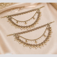 NAFJ Elegant Crystal Stone And Pearl Kanchain