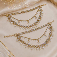 NAFJ Elegant Crystal Stone And Pearl Kanchain