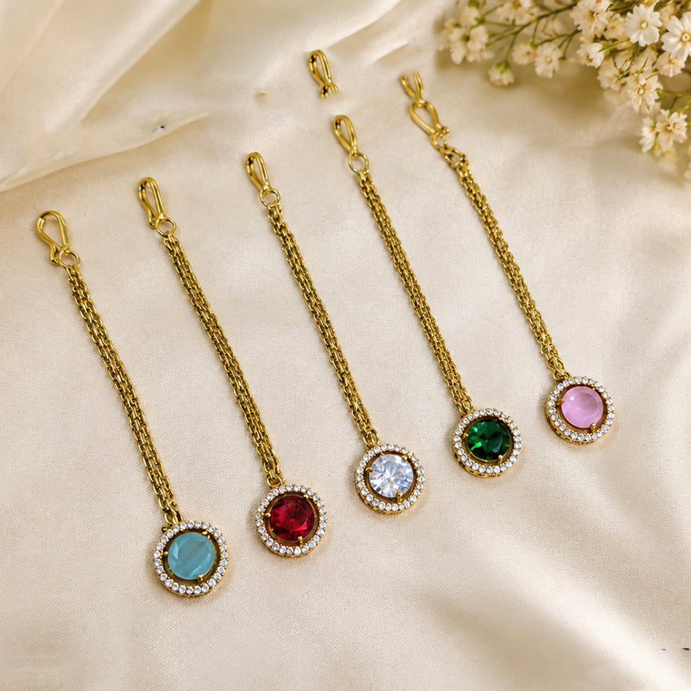 NAFJ Sparkling American Diamond Maangtikka