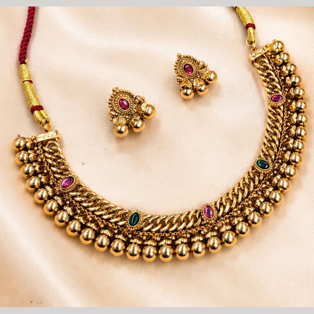 NAFJ Traditional Pota Stone Necklace Set for Women