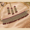 NAFJ Traditional Pota Stone And Beads Choker Necklace Set for Women