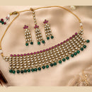 NAFJ Traditional Pota Stone And Beads Choker Necklace Set for Women