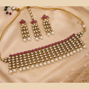 NAFJ Traditional Pota Stone And Beads Choker Necklace Set for Women
