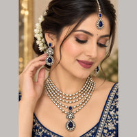 NAFJ Fashion Jewellery Kundan And Austrian Stone Necklace Set for Women