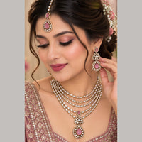 NAFJ Fashion Jewellery Kundan And Austrian Stone Necklace Set for Women